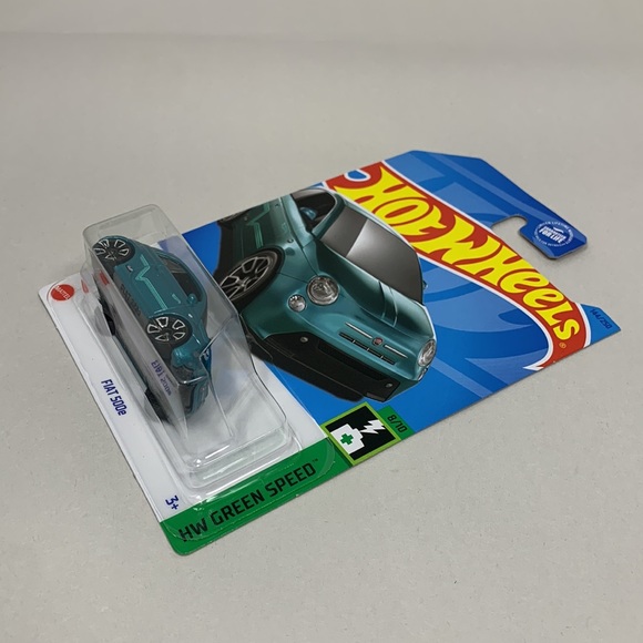 Hot Wheels Fiat 500e HW green speed car toy new by Mattel 144/250 - Picture 9 of 17